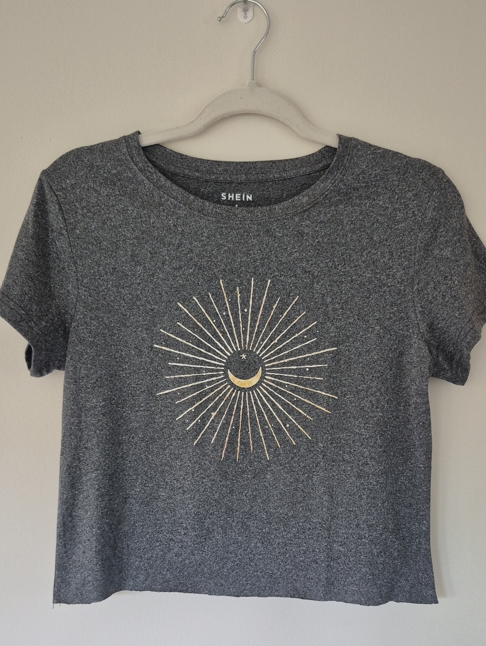 Gray Short Sleeve Crop Tee